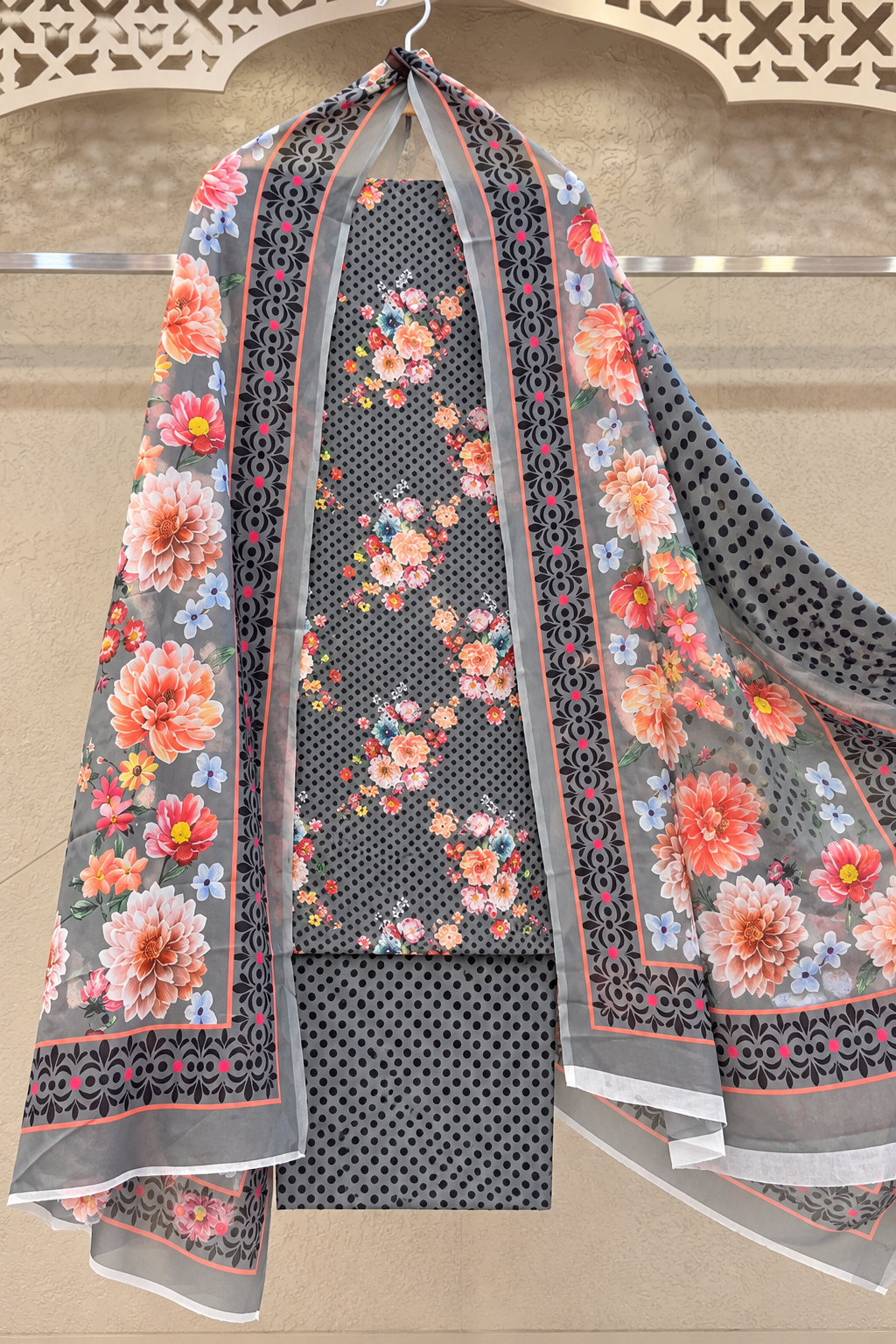 Handcrafted Zardozi Festive Silk Suit Set